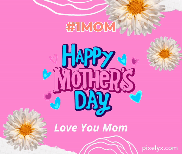 Animated Happy Mother's Day Images 2023 with flowers and animated text