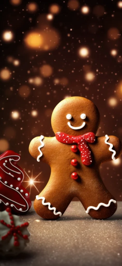 Cute aesthetic Christmas wallpaper for iPhone with Christmas cookies