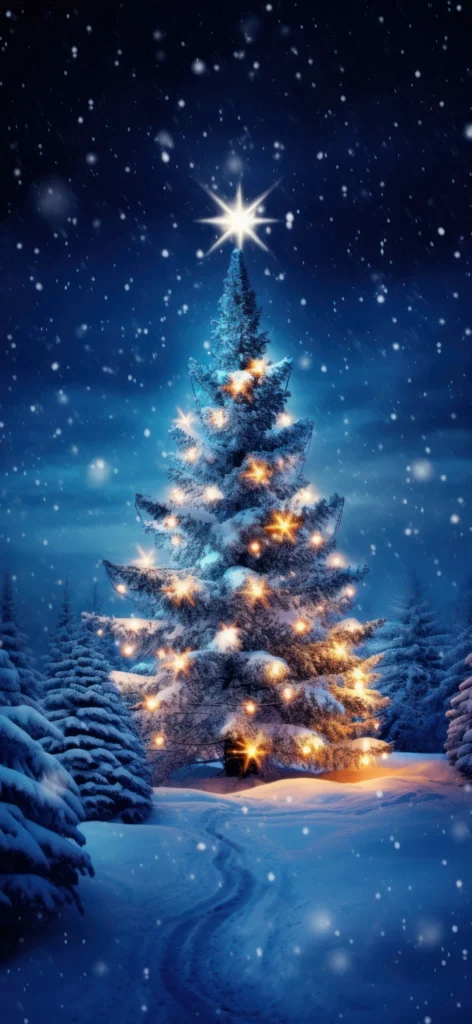 Christmas tree aesthetic Christmas wallpaper for iPhone