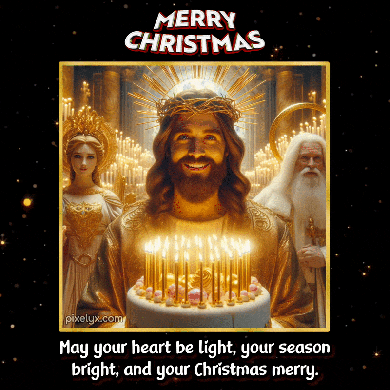 Merry Christmas Wishes GIF featuring Jesus Christ, God and mother Merry