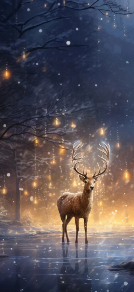 Reindeer Christmas Wallpaper for iPhone